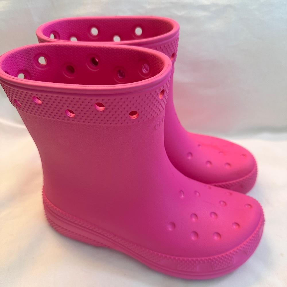 CROCS Pink Rain & Snow Boots with Waterproof Design
